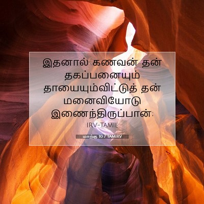 Picture 07 - மாற்கு 10:7 TAMIRV - இதனால் கணவன் தன் - Bible Verse Picture