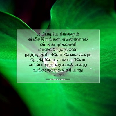 Picture 07 - மாற்கு 13:35 TAMIRV - அப்படியே - Bible Verse Picture