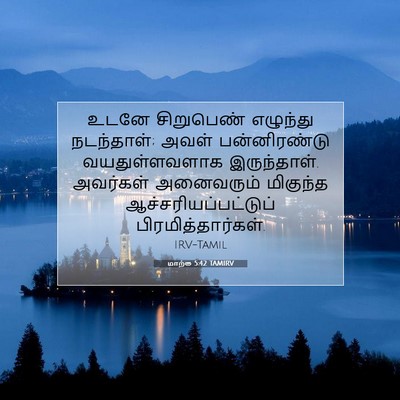 Picture 07 - மாற்கு 5:42 TAMIRV - உடனே சிறுபெண் - Bible Verse Picture
