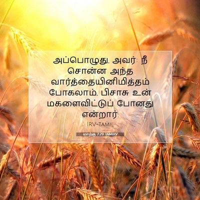 Picture 07 - மாற்கு 7:29 TAMIRV - அப்பொழுது, அவர்: நீ - Bible Verse Picture
