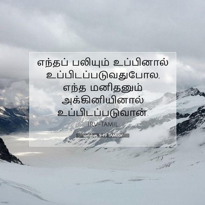 Picture 07 - மாற்கு 9:49 TAMIRV - எந்தப் பலியும் - Bible Verse Picture
