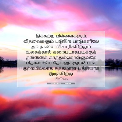 Picture 07 - யாக்கோபு 1:27 TAMIRV - திக்கற்ற - Bible Verse Picture