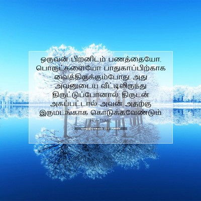 Picture 07 - யாத்திராகமம் 22:7 TAMIRV - ஒருவன் பிறனிடம் - Bible Verse Picture
