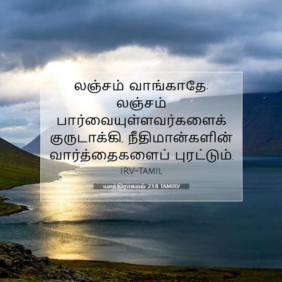 Picture 07 - யாத்திராகமம் 23:8 TAMIRV - லஞ்சம் வாங்காதே; - Bible Verse Picture