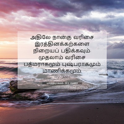 Picture 07 - யாத்திராகமம் 28:17 TAMIRV - அதிலே நான்கு - Bible Verse Picture