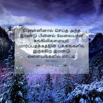 Picture 07 - யாத்திராகமம் 28:24 TAMIRV - பொன்னினால் செய்த - Bible Verse Picture