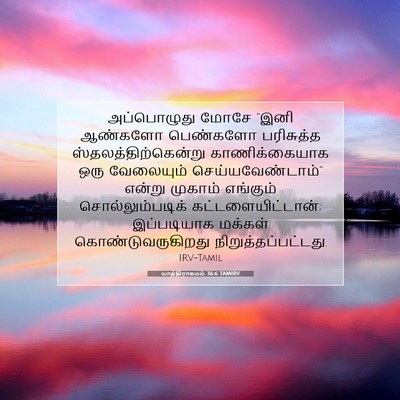 Picture 07 - யாத்திராகமம் 36:6 TAMIRV - அப்பொழுது மோசே - Bible Verse Picture