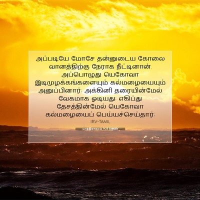 Picture 07 - யாத்திராகமம் 9:23 TAMIRV - அப்படியே மோசே - Bible Verse Picture