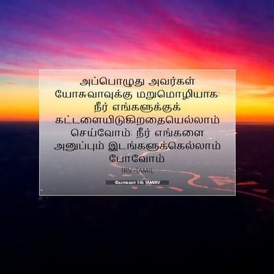 Picture 07 - யோசுவா 1:16 TAMIRV - அப்பொழுது அவர்கள் - Bible Verse Picture
