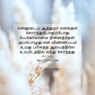 Picture 07 - யோனா 2:7 TAMIRV - என்னுடைய ஆத்துமா - Bible Verse Picture