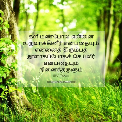 Picture 07 - யோபு 10:9 TAMIRV - களிமண்போல என்னை - Bible Verse Picture