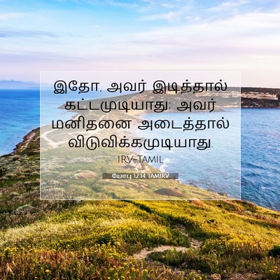 Picture 07 - யோபு 12:14 TAMIRV - இதோ, அவர் - Bible Verse Picture