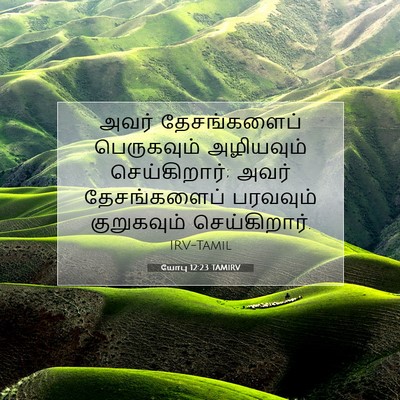 Picture 07 - யோபு 12:23 TAMIRV - அவர் தேசங்களைப் - Bible Verse Picture