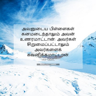 Picture 07 - யோபு 14:21 TAMIRV - அவனுடைய பிள்ளைகள் - Bible Verse Picture