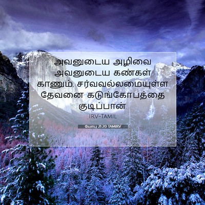 Picture 07 - யோபு 21:20 TAMIRV - அவனுடைய அழிவை - Bible Verse Picture