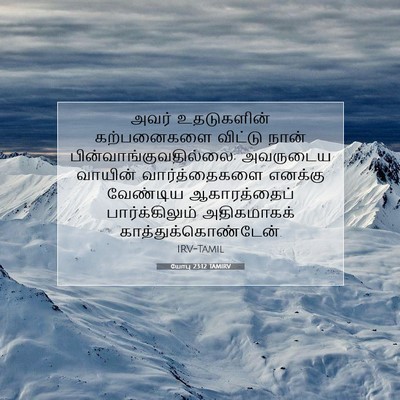 Picture 07 - யோபு 23:12 TAMIRV - அவர் உதடுகளின் - Bible Verse Picture