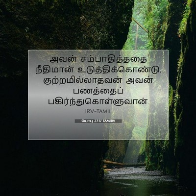 Picture 07 - யோபு 27:17 TAMIRV - அவன் சம்பாதித்ததை - Bible Verse Picture