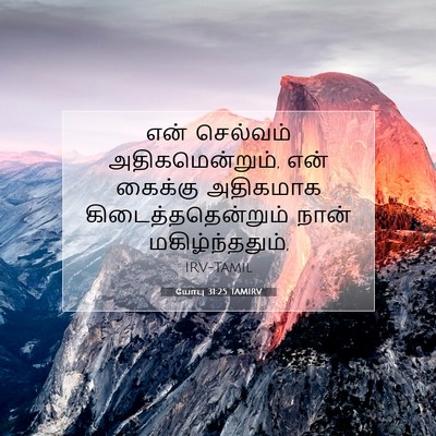 Picture 07 - யோபு 31:25 TAMIRV - என் செல்வம் - Bible Verse Picture