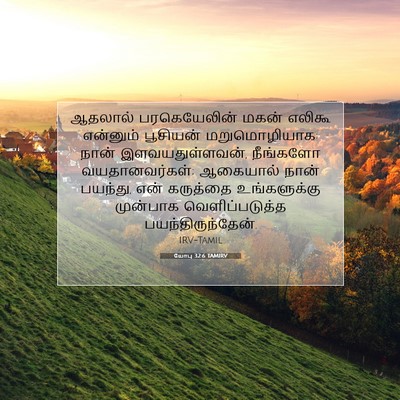 Picture 07 - யோபு 32:6 TAMIRV - ஆதலால் பரகெயேலின் - Bible Verse Picture