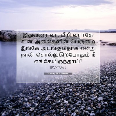 Picture 07 - யோபு 38:11 TAMIRV - இதுவரை வா, மீறி - Bible Verse Picture