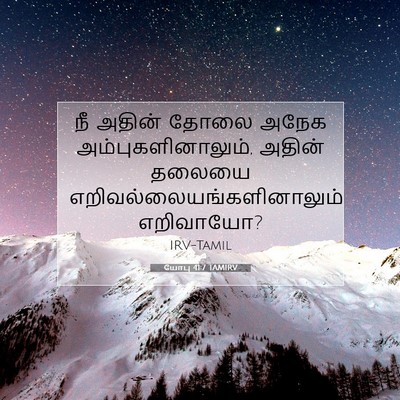 Picture 07 - யோபு 41:7 TAMIRV - நீ அதின் தோலை அநேக - Bible Verse Picture