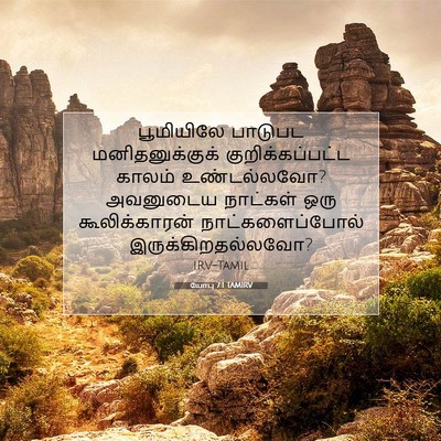 Picture 07 - யோபு 7:1 TAMIRV - பூமியிலே பாடுபட - Bible Verse Picture