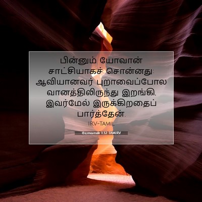 Picture 07 - யோவான் 1:32 TAMIRV - பின்னும் யோவான் - Bible Verse Picture