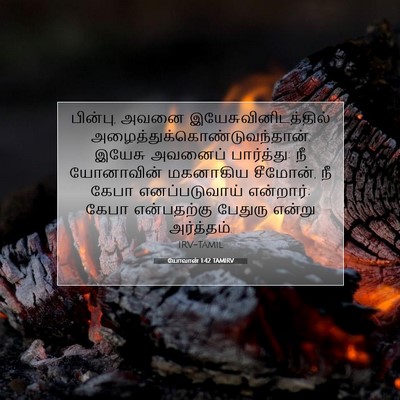 Picture 07 - யோவான் 1:42 TAMIRV - பின்பு, அவனை - Bible Verse Picture