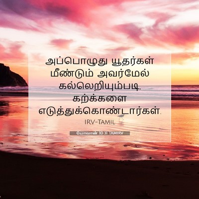 Picture 07 - யோவான் 10:31 TAMIRV - அப்பொழுது - Bible Verse Picture