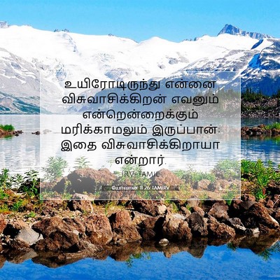 Picture 07 - யோவான் 11:26 TAMIRV - உயிரோடிருந்து - Bible Verse Picture