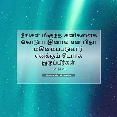 Picture 07 - யோவான் 15:8 TAMIRV - நீங்கள் மிகுந்த - Bible Verse Picture