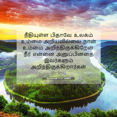 Picture 07 - யோவான் 17:25 TAMIRV - நீதியுள்ள பிதாவே, - Bible Verse Picture
