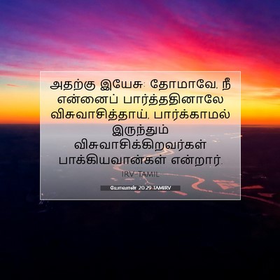 Picture 07 - யோவான் 20:29 TAMIRV - அதற்கு இயேசு: - Bible Verse Picture