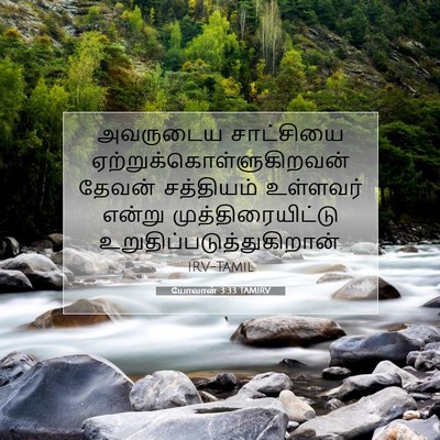 Picture 07 - யோவான் 3:33 TAMIRV - அவருடைய சாட்சியை - Bible Verse Picture
