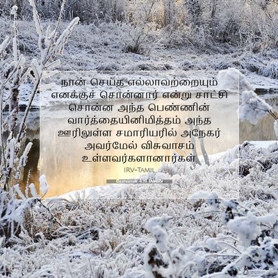 Picture 07 - யோவான் 4:39 TAMIRV - நான் செய்த - Bible Verse Picture