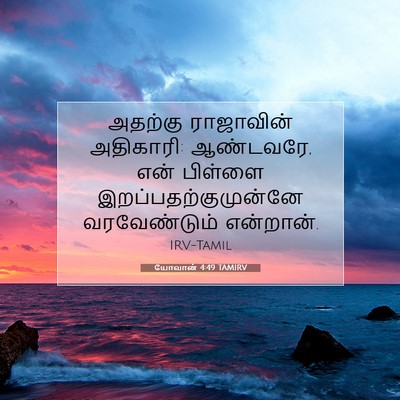 Picture 07 - யோவான் 4:49 TAMIRV - அதற்கு ராஜாவின் - Bible Verse Picture