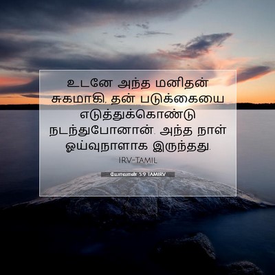Picture 07 - யோவான் 5:9 TAMIRV - உடனே அந்த மனிதன் - Bible Verse Picture
