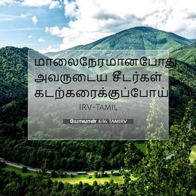 Picture 07 - யோவான் 6:16 TAMIRV - மாலைநேரமானபோது - Bible Verse Picture