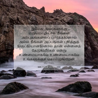 Picture 07 - யோவான் 6:26 TAMIRV - இயேசு அவர்களுக்கு - Bible Verse Picture