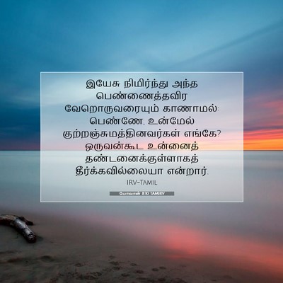 Picture 07 - யோவான் 8:10 TAMIRV - இயேசு நிமிர்ந்து - Bible Verse Picture