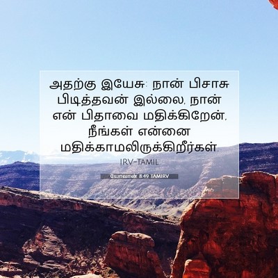 Picture 07 - யோவான் 8:49 TAMIRV - அதற்கு இயேசு: நான் - Bible Verse Picture