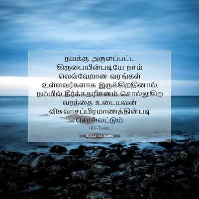 Picture 07 - ரோமர் 12:6 TAMIRV - நமக்கு அருளப்பட்ட - Bible Verse Picture