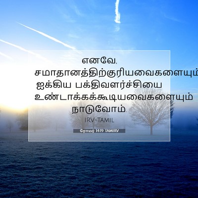 Picture 07 - ரோமர் 14:19 TAMIRV - எனவே, - Bible Verse Picture