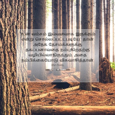 Picture 07 - ரோமர் 4:18 TAMIRV - “உன் வம்சம் - Bible Verse Picture