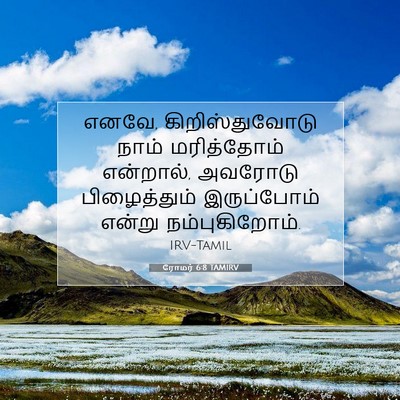 Picture 07 - ரோமர் 6:8 TAMIRV - எனவே, - Bible Verse Picture