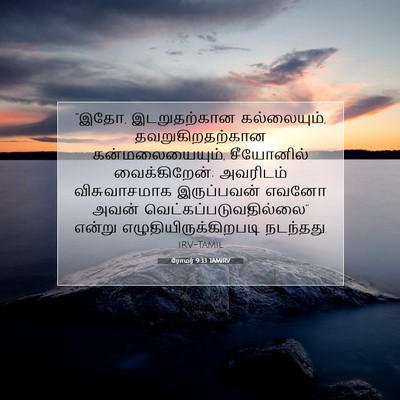 Picture 07 - ரோமர் 9:33 TAMIRV - “இதோ, இடறுதற்கான - Bible Verse Picture