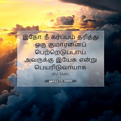 Picture 07 - லூக்கா 1:31 TAMIRV - இதோ, நீ கர்ப்பம் - Bible Verse Picture
