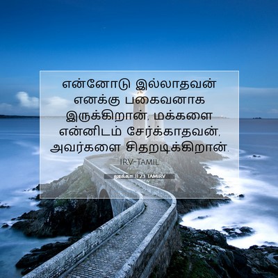 Picture 07 - லூக்கா 11:23 TAMIRV - என்னோடு இல்லாதவன் - Bible Verse Picture