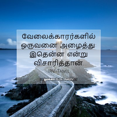 Picture 07 - லூக்கா 15:26 TAMIRV - வேலைக்காரர்களில் - Bible Verse Picture