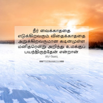 Picture 07 - லூக்கா 19:21 TAMIRV - நீர் வைக்காததை - Bible Verse Picture